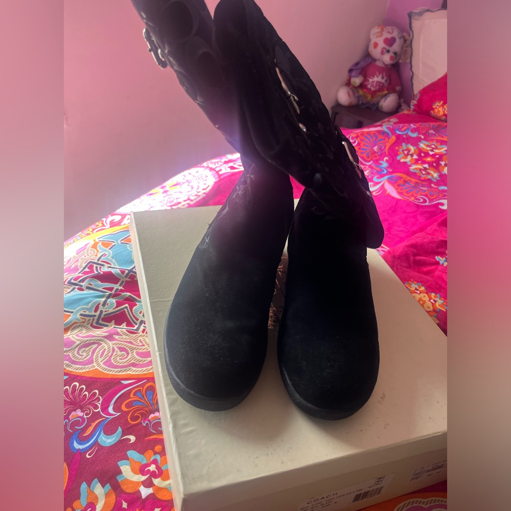 Lightly Used Black “C” Coach Boots.